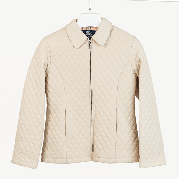 Burberry Beige Quilted Zip-Closure Jacket - Picture 1 of 11